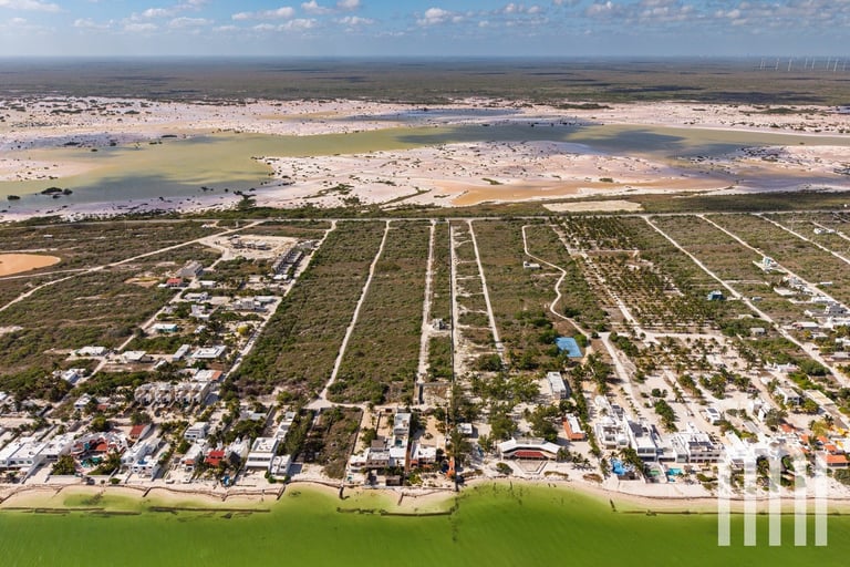Vista aérea de tierras agrícolas con parcelas organizadas